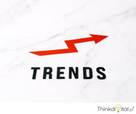 Napis trends. Śledzenie trendów i adaptacja do zmian